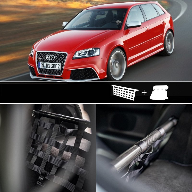 Clubsport Komplettset - Strebe mit Netz und Teppich für Audi A3 / S3 / RS3 8P